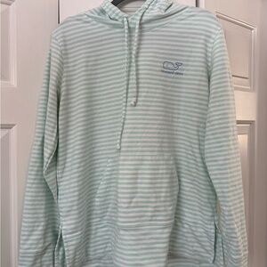 Vineyard Vines Mint and White Striped Hoodie